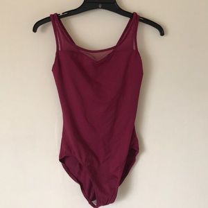 Red Bloch Leotard with Mesh